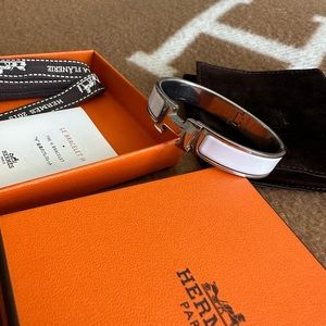 Hermes click bracelet (white, thin)